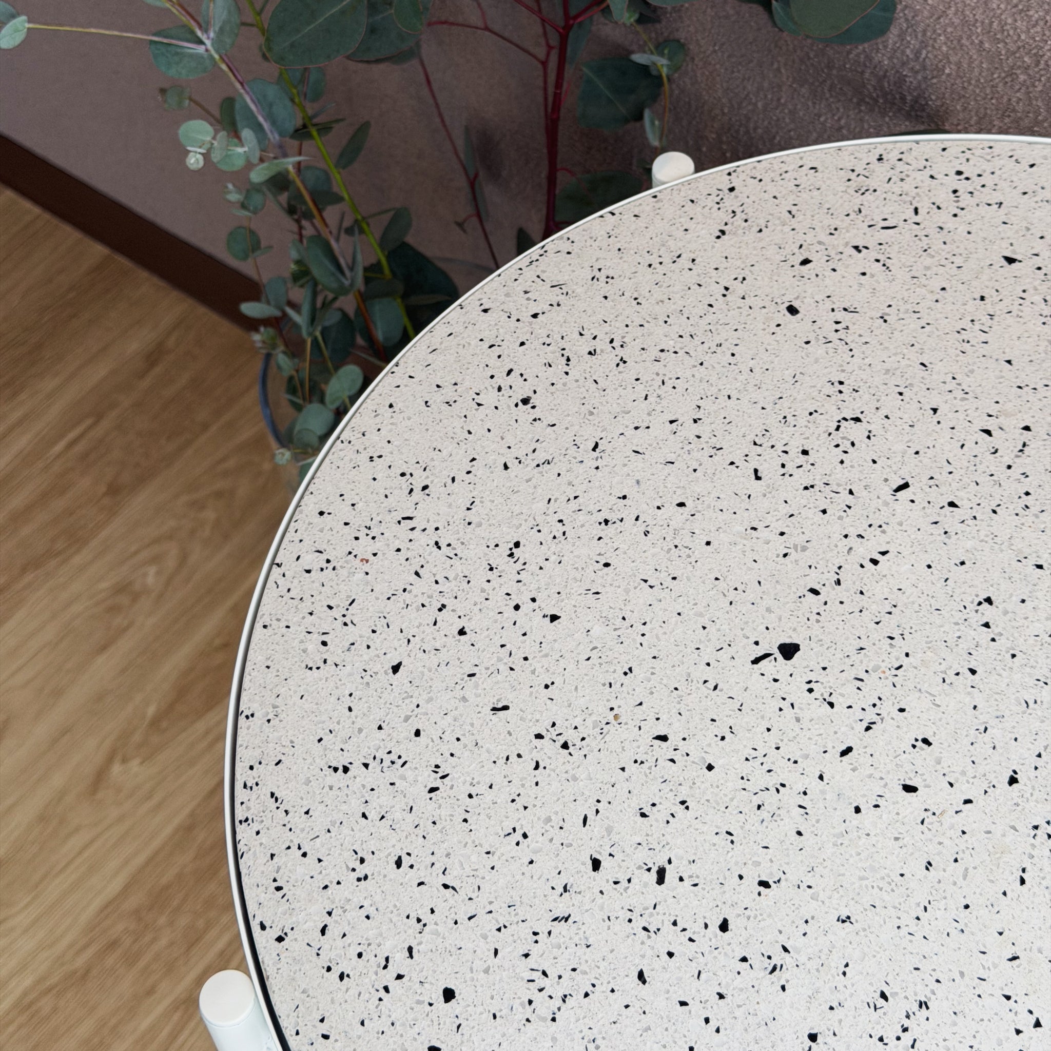 あきの家づくりコラボ商品/ビールストーン/サイドテーブル/petit Ant01 丸　直径45cm高さ53cm/ホワイト・グリーン・ベージュ