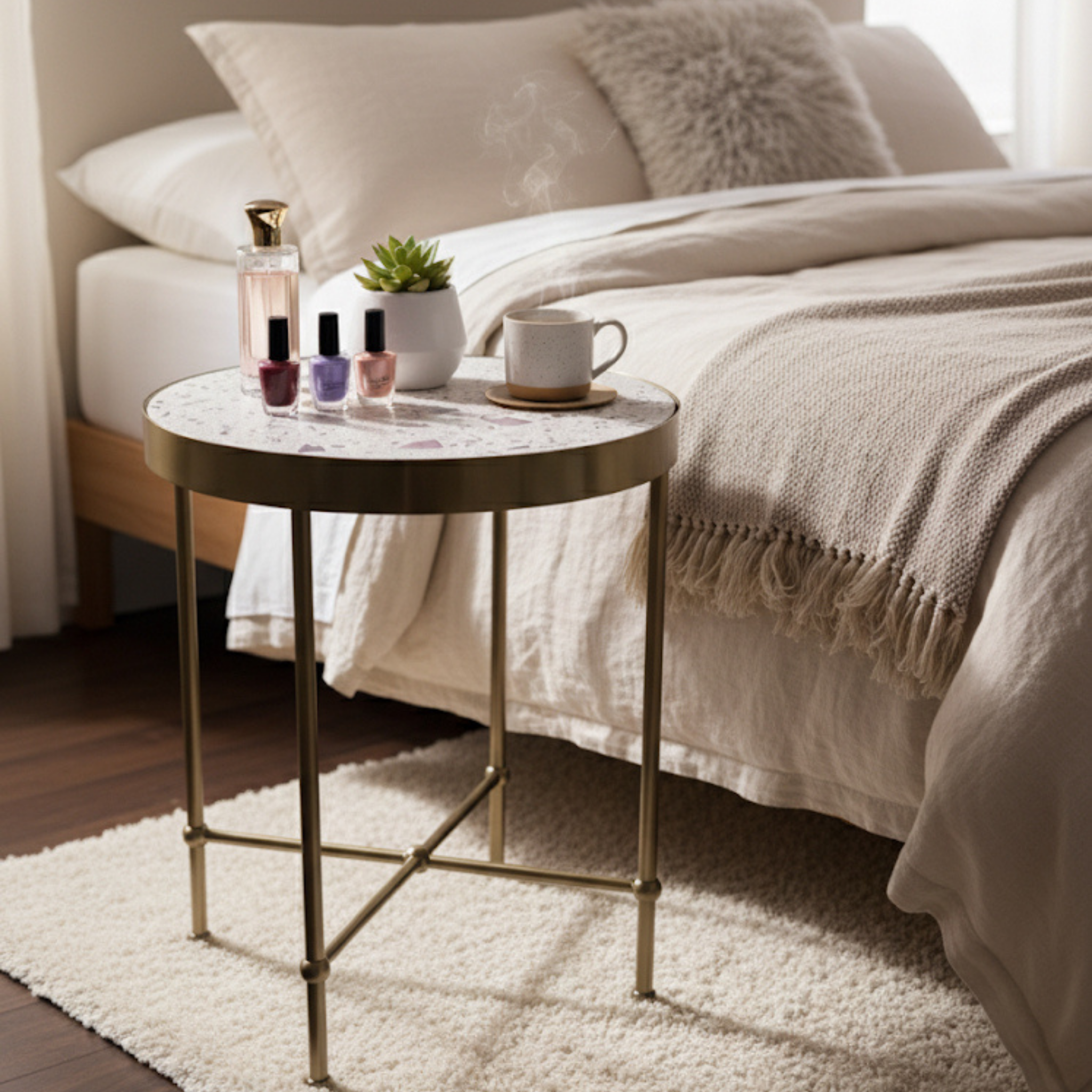 ビールストーン BEAL STONE 天然石 サイドテーブル 丸 幅45cm Ant13